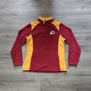 NFL Washington Redskins Quarter Zip Fleece Pullover Womens Large Football